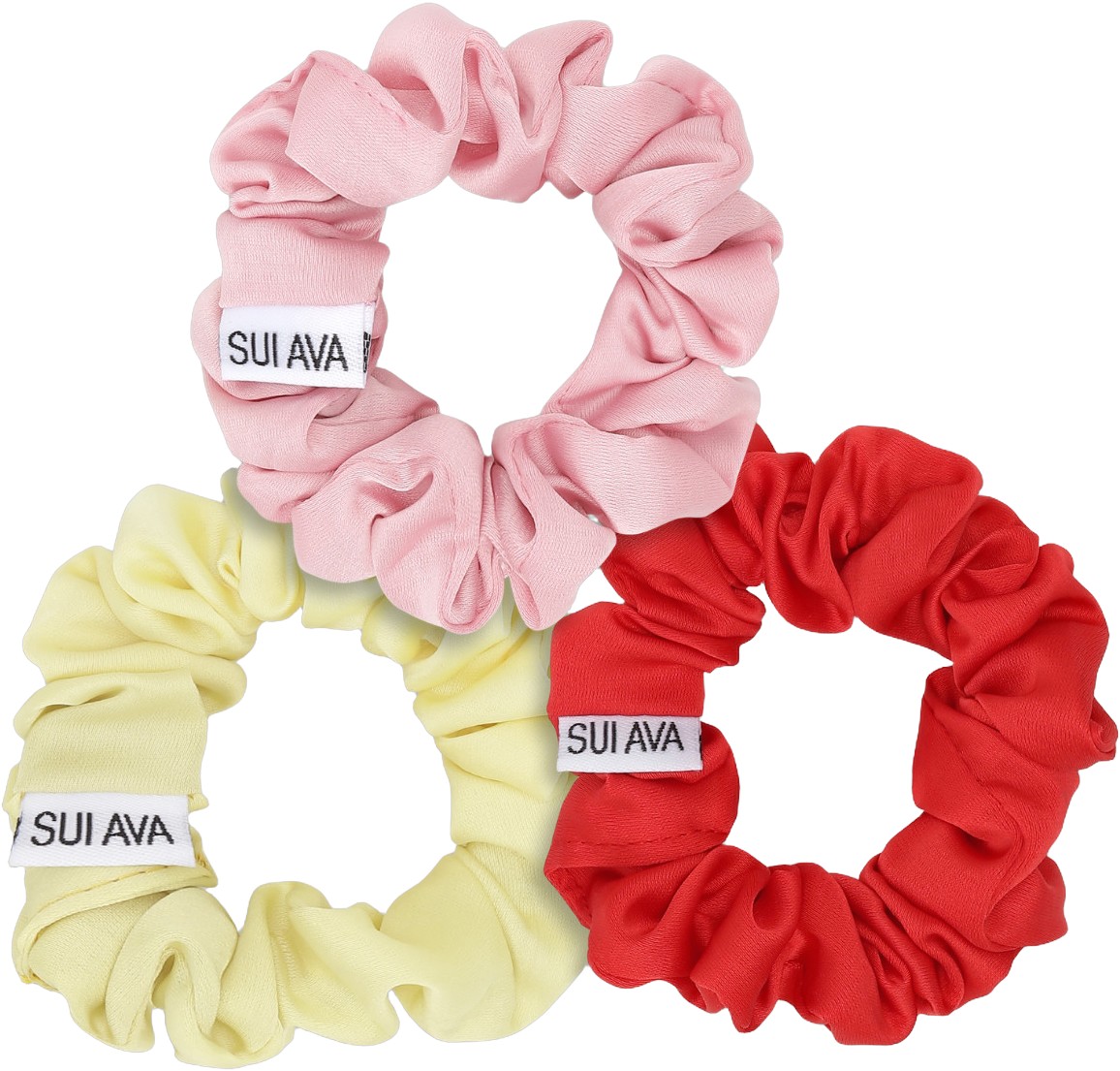 3pack Ruched Ribbon Scrunchies